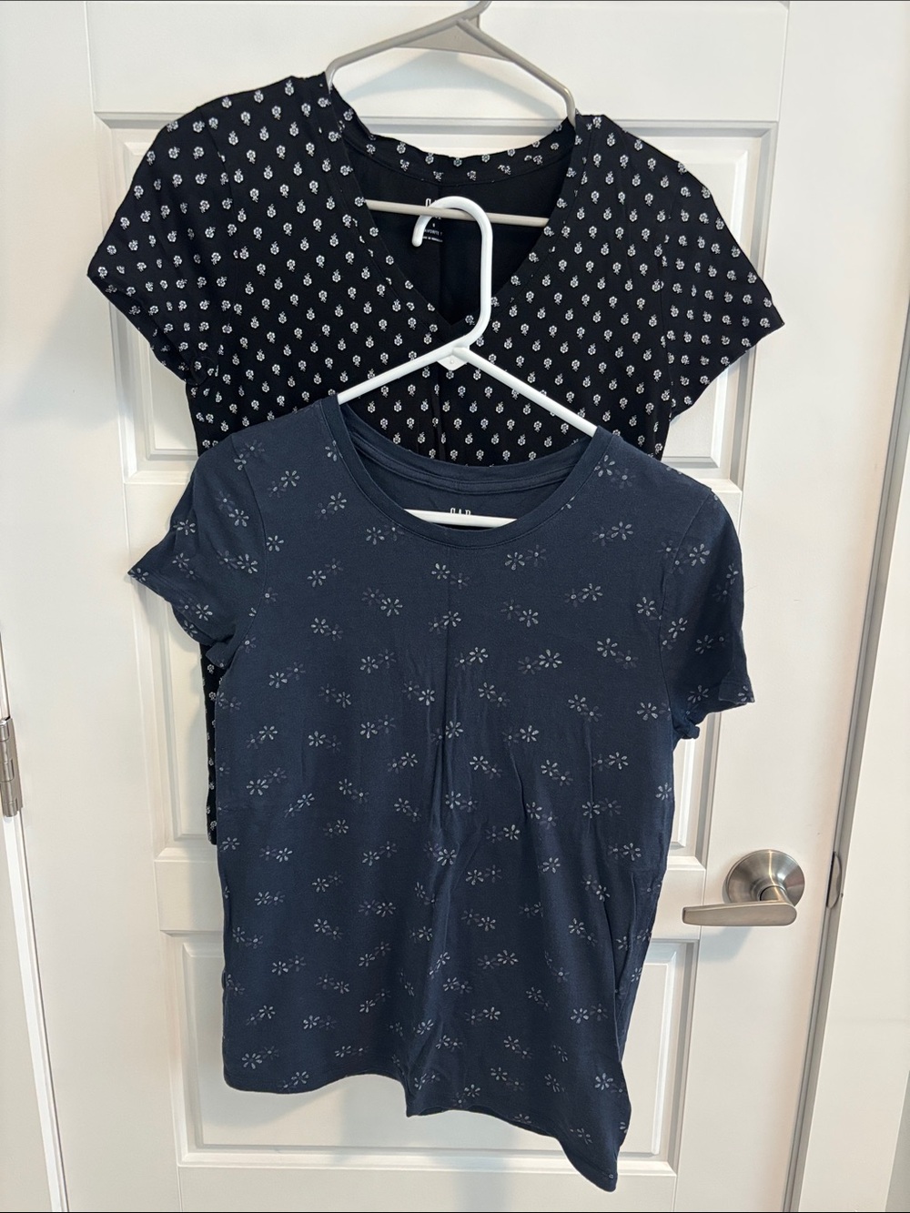 GAP Navy Short Sleeve Tee Duo with Small Floral Prints